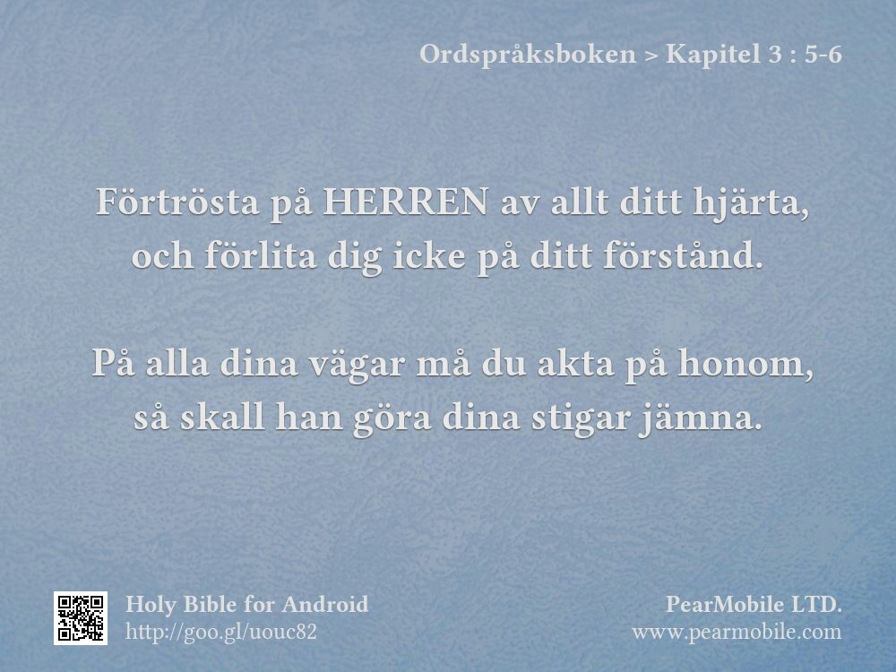 Ordspråksboken, Kapitel 3:5-6